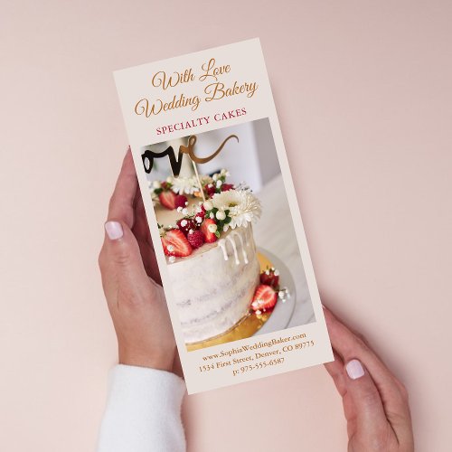 Custom Wedding Bakery Cake Promotional Marketing   Rack Card