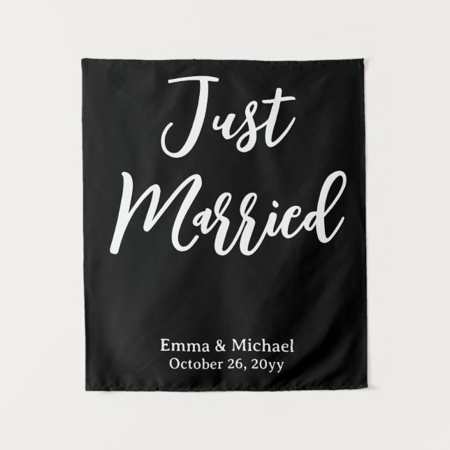 Custom Wedding Banner Personalized Ceremony Sign Tapestry (Front)