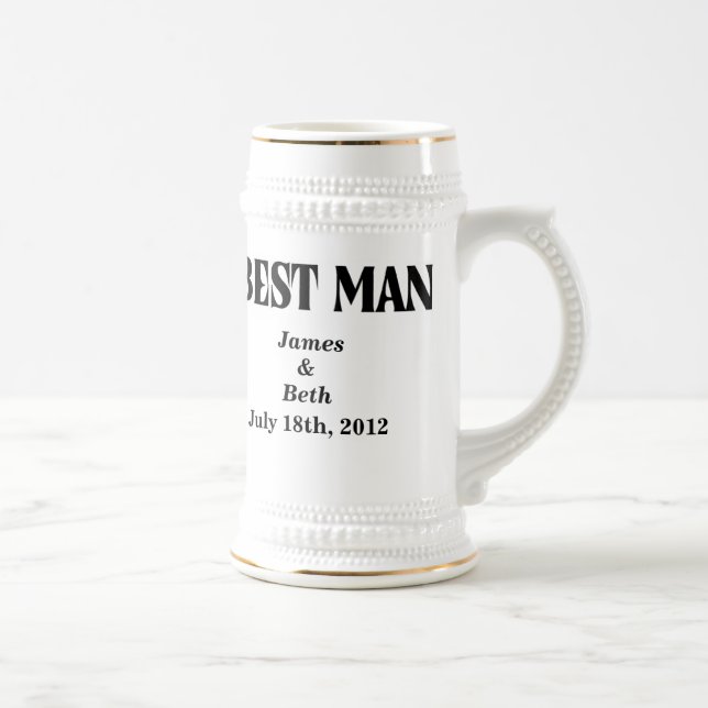 Custom Wedding Best Man Beer Stein (Right)