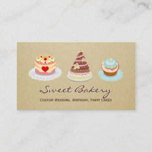 Custom Wedding Birthday Party Cakes Bakery Store Business Card
