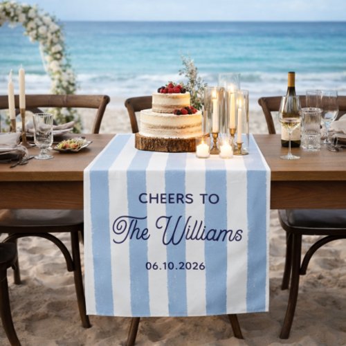 Custom Wedding Blue Stripe Tapestry