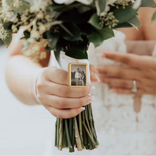 Custom Wedding Bouquet Sentimental Keepsake Gold Plated Necklace