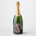 Custom Wedding Bride and Groom's Photo Champagne Label