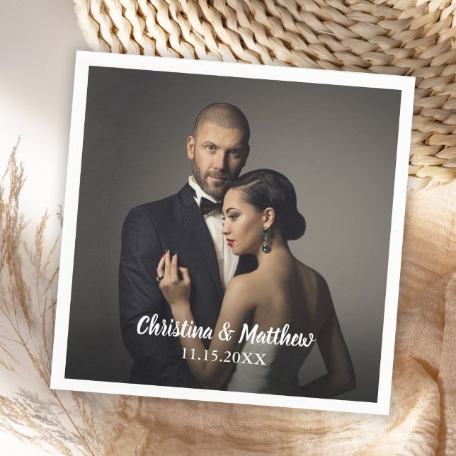 Custom Wedding Bride and Groom's Photo Napkins (Creator Uploaded)