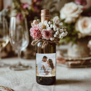 Custom Wedding Bride and Groom's Photo Wine Label
