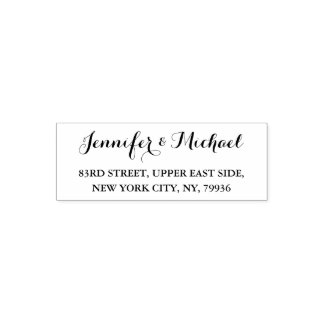 Custom Wedding Bride Groom Name Return Address Self-inking Stamp