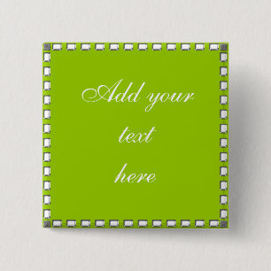 Custom Wedding Button Pin Crystal Stone Green