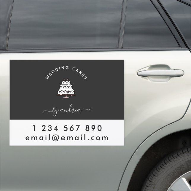 Custom Wedding Cake Bakery Baker Sweet Business Car Magnet (In Situ)