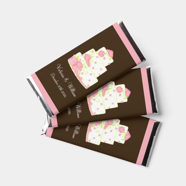 Custom Wedding Cake Candy Bar Favors  (Front)