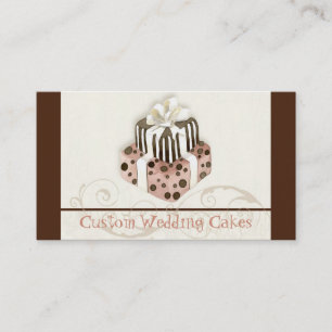 Custom Wedding Cake Modern Dot Stripe Swirls Business Card