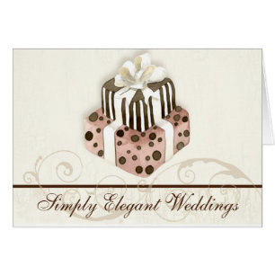 Custom Wedding Cake Modern Dot Stripe Swirls Cards