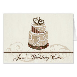 Custom Wedding Cake Modern Dot Stripe Swirls Cards