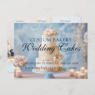 Custom Wedding Cakes Bakery Flat Card