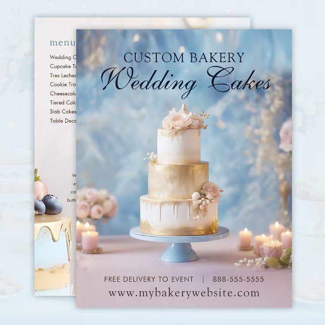 Custom Wedding Cakes Bakery Flyer Template (Creator Uploaded)