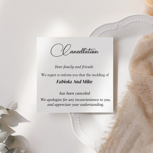  Custom wedding cancellation announcement card 