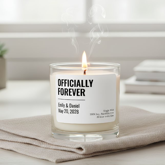 Custom Wedding Candle Bachelorette Party Gift (Personalized Modern Script Engagement Candle Gift, Custom Name Wedding Candle Gift for Bride Groom)