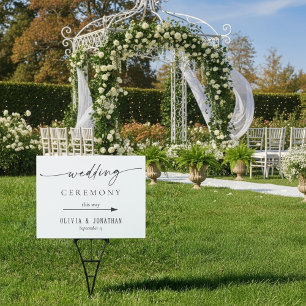 Custom Wedding Ceremony Directional Yard Sign