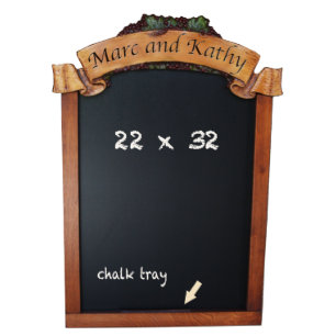 Custom Wedding Chalkboard with Wine Grape Accents