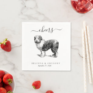 Custom Wedding Cheers Dog Animal Pet Illustration Napkins