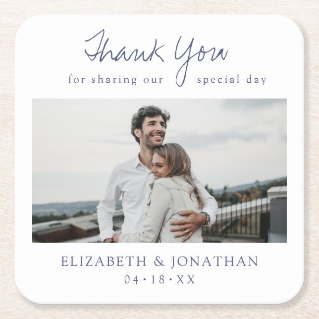 Custom Wedding Coaster Favor with Photo (Front)