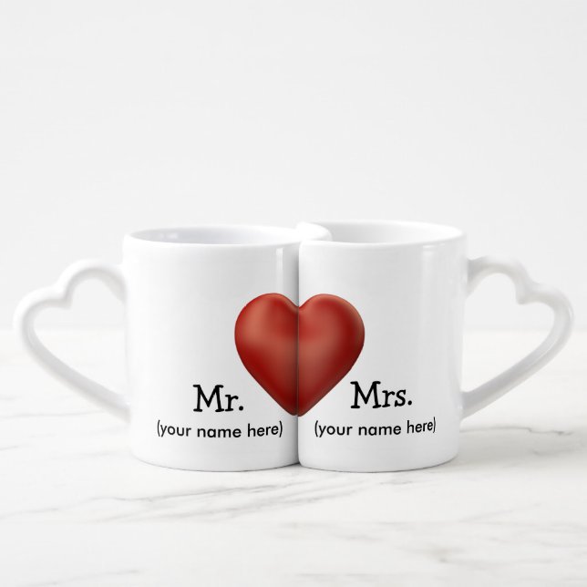 Custom Wedding Coffee Mugs (Front Nesting)