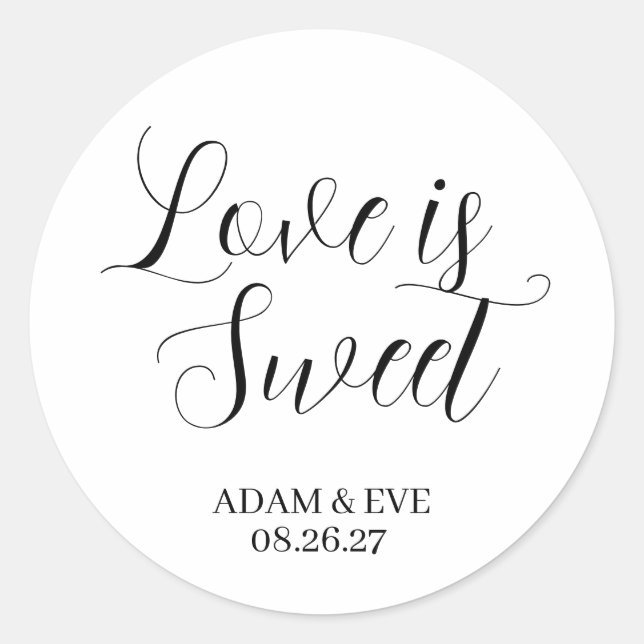 ✨ Custom Wedding Cookie Favor Stickers – Elegant (Front)