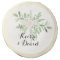 Custom Wedding Cookie Greenery and blush or white