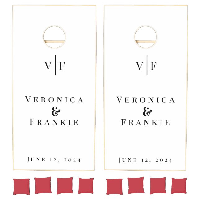 Custom Wedding Corn Hole | Yard Game | Monogram (Set)