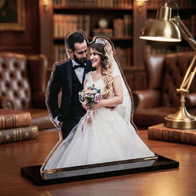 Custom Wedding Couple Photo Cutout Sculpture (Your Love Story, Beautifully Sculpted.)