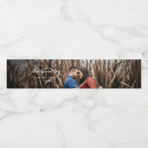 Custom Wedding Day Photo Water Bottle Label