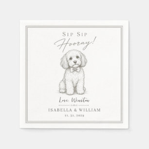 Custom Wedding Dog Pet Greenery Printable bow Napkins