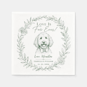 Custom Wedding Dog Pet Greenery Printable Floral Napkins