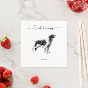 Custom Wedding Drinks On Me Dog Animal Pet  Napkins