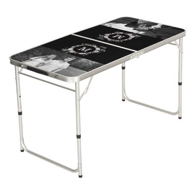 Custom Wedding Event Engagement Party Photo Beer Pong Table (Angled)