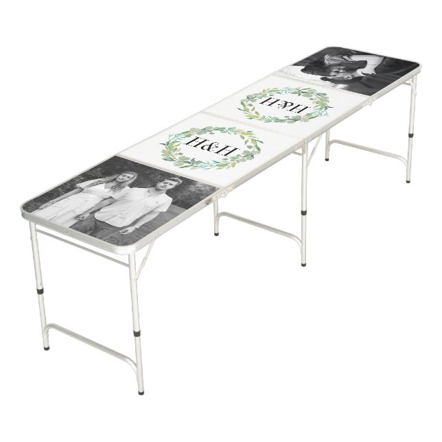 Custom Wedding Event Engagement Party Photo Beer Pong Table (Angled)