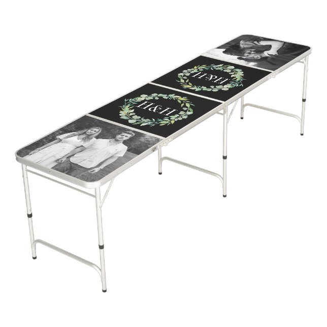 Custom Wedding Event Engagement Party Photo Beer Pong Table (Angled)
