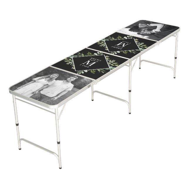 Custom Wedding Event Engagement Party Photo Beer Pong Table (Angled)