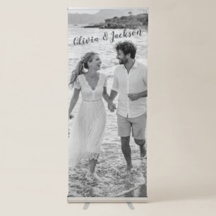 Custom Wedding Fabric Sign, Linen Wedding Welcome Retractable Banner