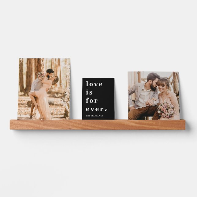 Custom Wedding Family Photo Monogram Picture Ledge (Front)