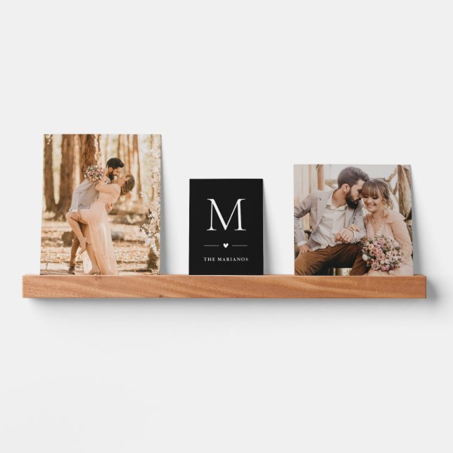 Custom Wedding Family Photo Monogram Picture Ledge (Front)