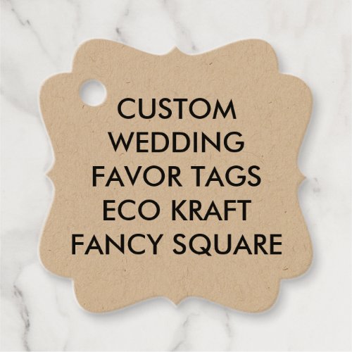 Custom Wedding FANCY SQUARE FAVOR TAGS _ ECO KRAFT