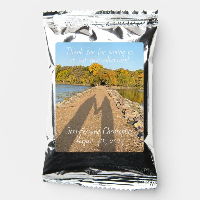 Custom Wedding Favor Columbian Coffee Beans Coffee Drink Mix (Front)