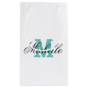 Custom wedding favor gift bag with chic monogram