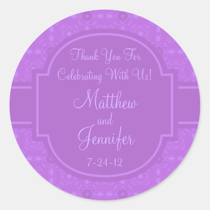 Custom Wedding Favor Labels Round Sticker