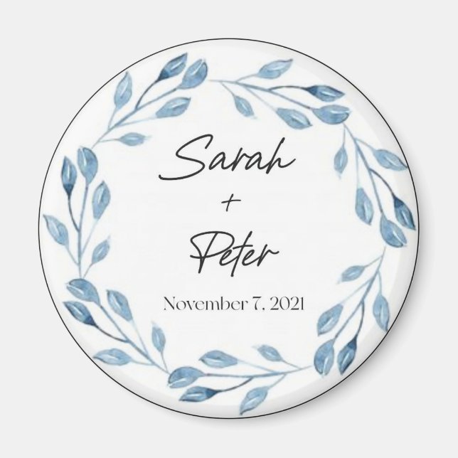 Custom wedding favor magnets, Personalized magnets (Front)