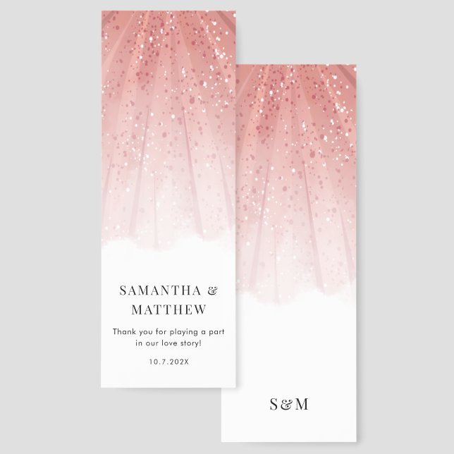Custom Wedding Favor Thank you  Bookmarks (Front & Back)