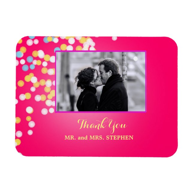 Custom Wedding Favor Thank You Photo Magnet (Horizontal)