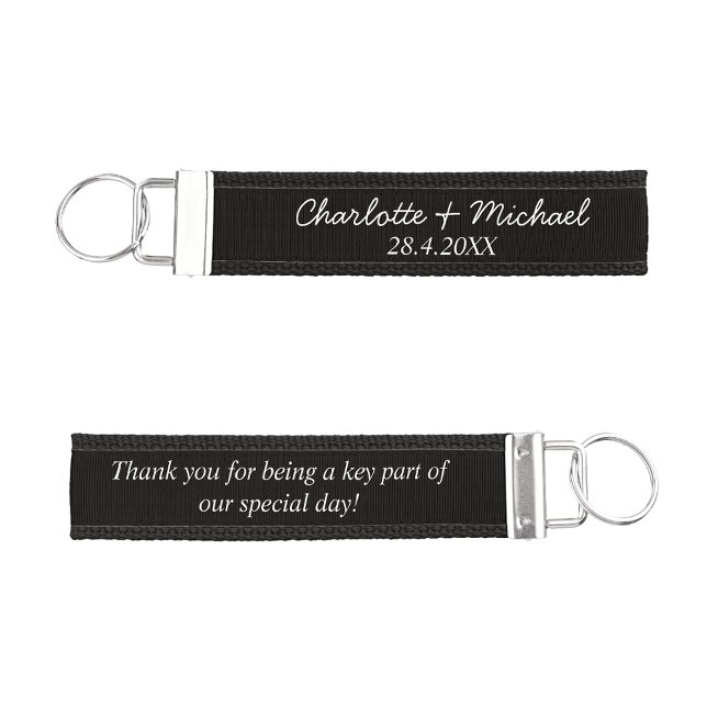 Custom Wedding Favor Wrist Keychain for Guests (Creator Uploaded)
