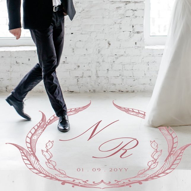 Custom Wedding Floor Script Monogram Dusty Rose Floor Decals (Creator Uploaded)