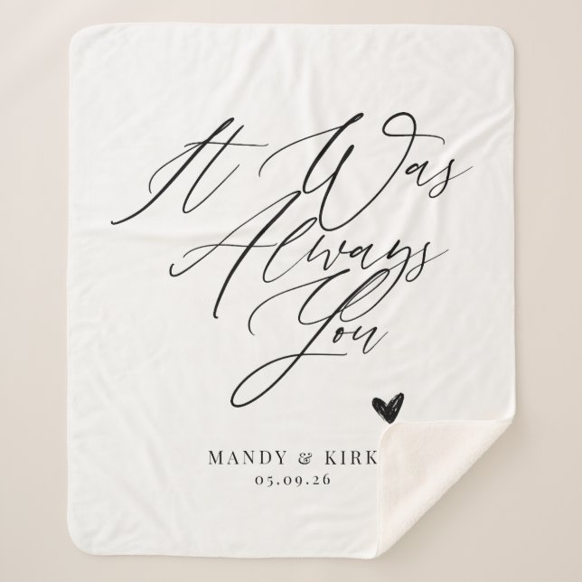 Custom Wedding Gift for Couple – Anniversary  Sherpa Blanket (Front)